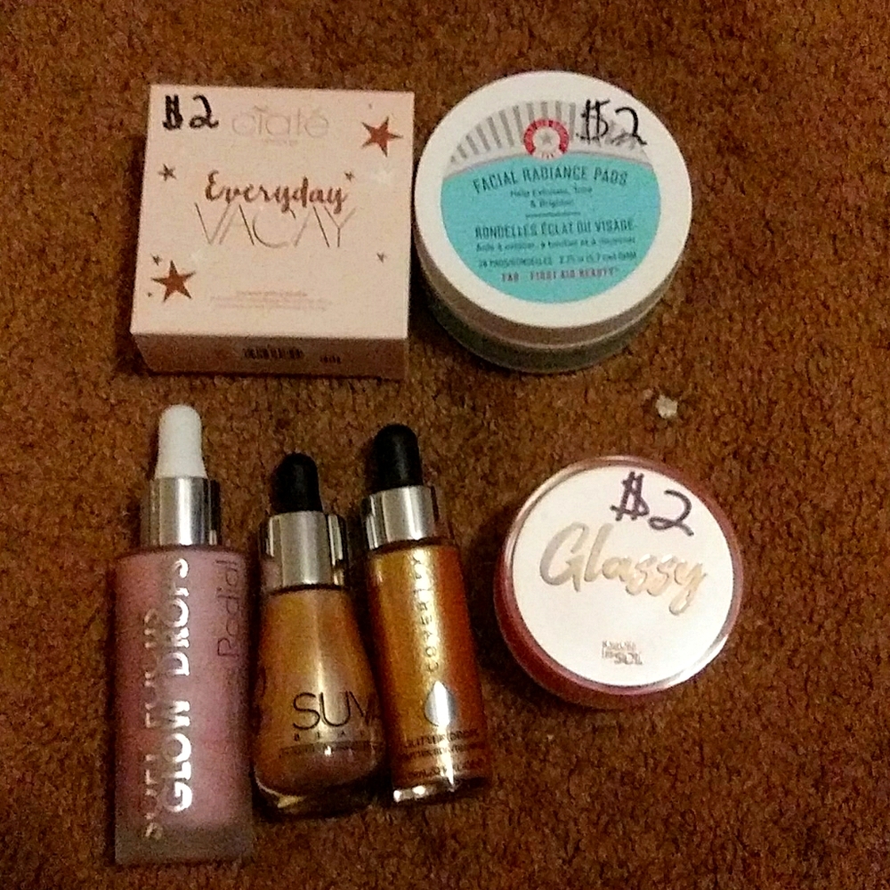Skincare and highlighter bundle